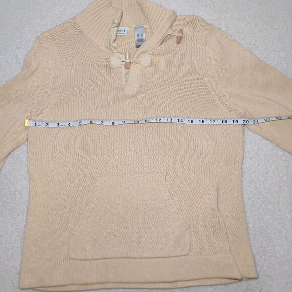 Turtleneck Toggle Button Cream Color Sweater Puppy Quiet Luxury Minimalist Xl - Picture 9 of 9